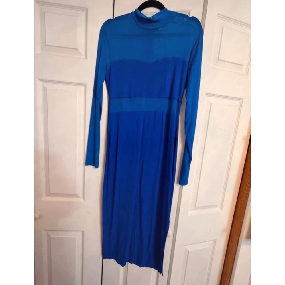 Caracilia Womens Bodycon Sheer Midi Dress